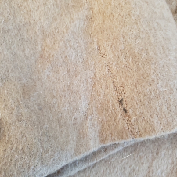 Talbots Womens Pure Camel Hair Blazer 14 FLAWS Tan Vintage 2 Button Long - Picture 13 of 14